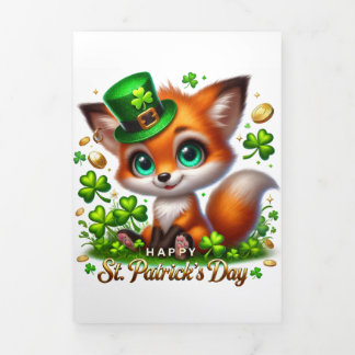 Cute St Patrick's Day card with Fox 