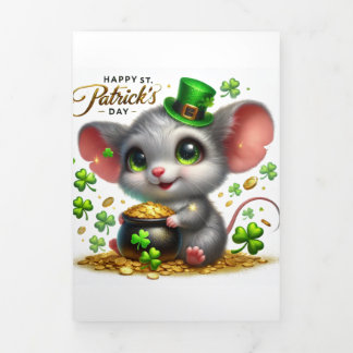 Cute St Patrick's Day card with Mouse