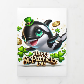 Cute St Patrick's Day card with Orca