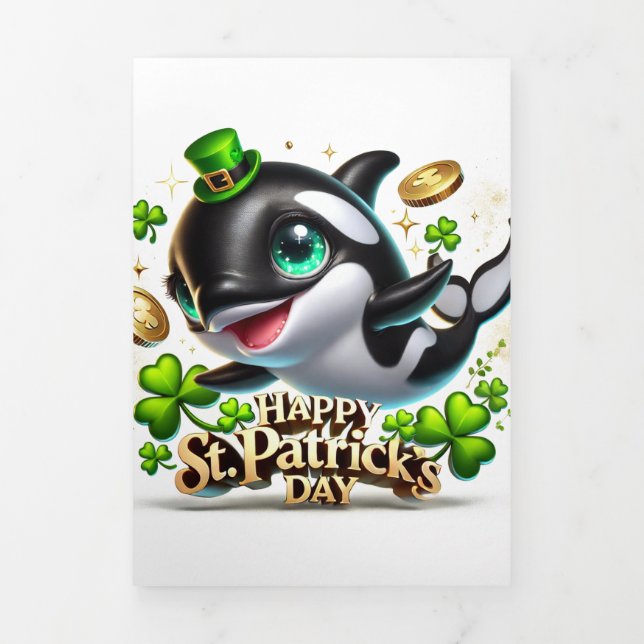 Cute St Patrick's Day card with Orca  (Cover)
