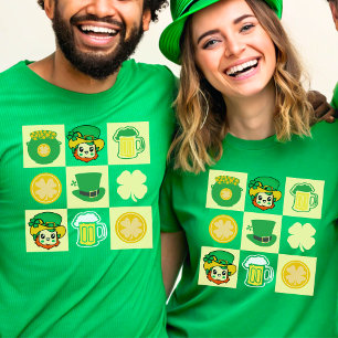 Cute St. Patrick's Day Chequerboard Group T-Shirt