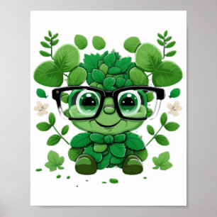 cute st Patricks day cute shamrock wherein glasses Poster