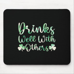Cute St Patricks Day Drinking Tie Dye Drinks Well  Mouse Pad