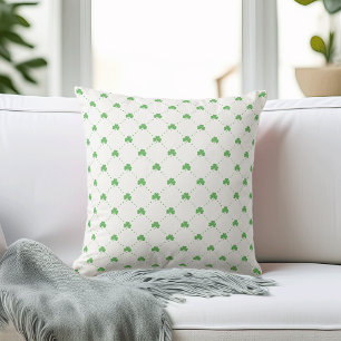 Cute St Patrick's Day Green Shamrock Pattern Cushion