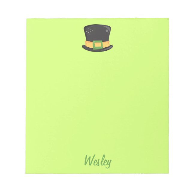 Cute St. Patrick's Day hat Notepad (Front)