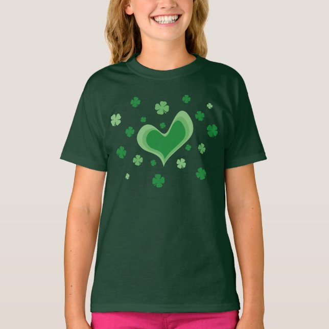 Cute St Patricks Day kid's t shirt for girls (Front)