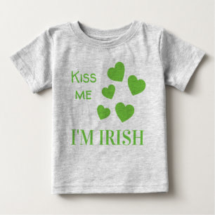 Cute St. Patricks Day Kiss Me I'm Irish Baby T-Shirt