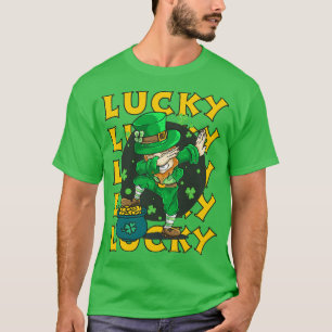 Cute St Patricks Day Lucky Retro Green Shamrock Ir T-Shirt