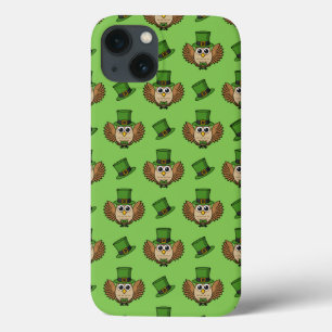Cute St Patrick's Day Owl Cartoon iPhone 13 Case