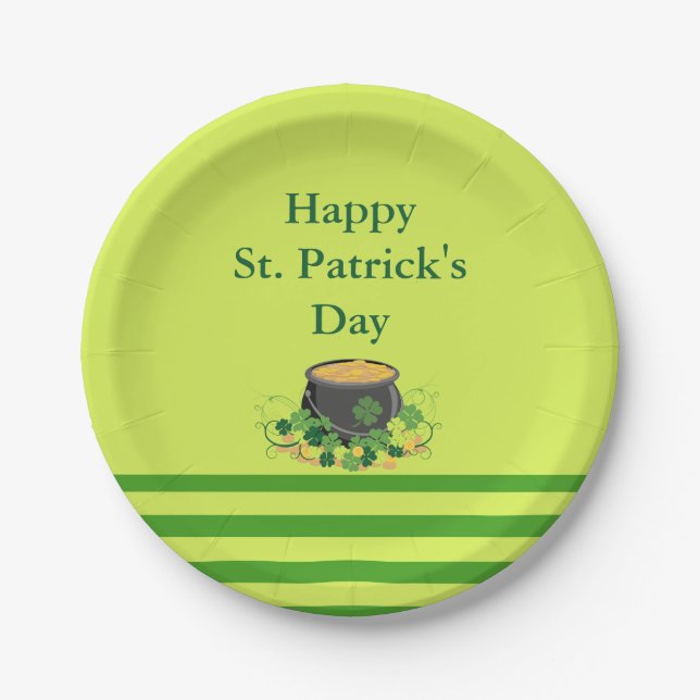 Cute St. Patrick's Day Paper Plate (Front)