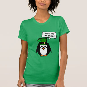 Cute St Patricks Day penguin t shirt Kiss me ...