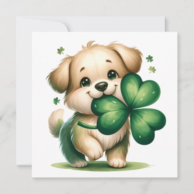 Cute St. Patrick's Day puppy Card (Front)