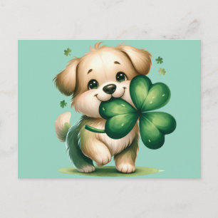 Cute St. Patrick's Day puppy Postcard