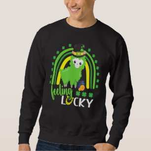 Cute St Patricks Day Rainbow Llama Feeling Lucky Sweatshirt