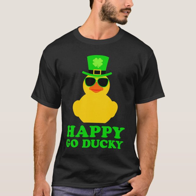 Cute St Patrick's Day Rubber Duck Sunglasses Hat F T-Shirt (Front)