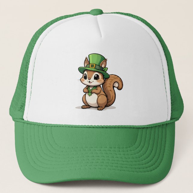 Cute St. Patrick's Day Squirrel with Green Hat (Front)