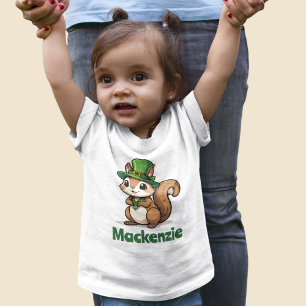 Cute St. Patrick's Day Squirrel with Green Hat Baby T-Shirt