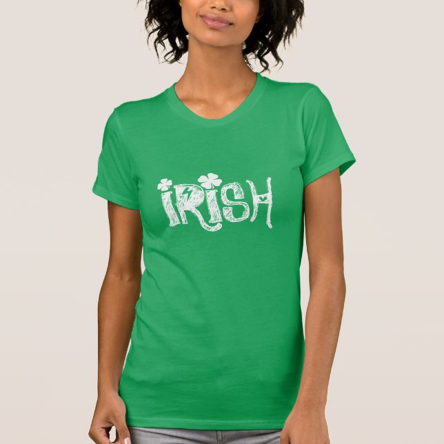 Cute St Patricks Day top for women | Shamrocks (Front)