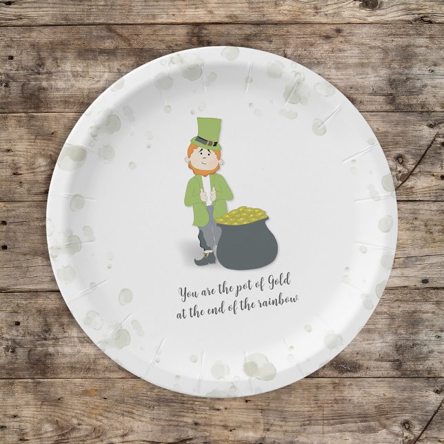 Cute St. Patrick's Leprechaun Custom Paper Plate (Creator Uploaded)