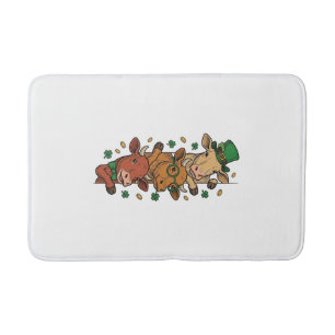 Cute Stacked Cows St Patrick Vintage Engraving Des Bath Mat