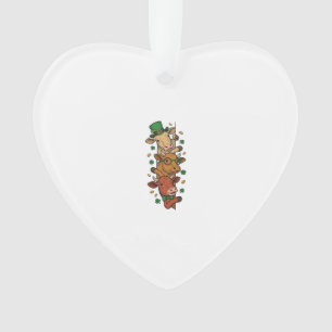 Cute Stacked Cows St Patrick Vintage Engraving Des Ornament