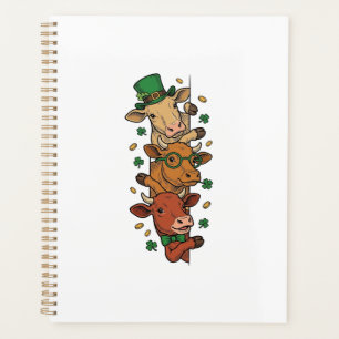 Cute Stacked Cows St Patrick Vintage Engraving Des Planner