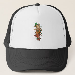 Cute Stacked Cows St Patrick Vintage Engraving Des Trucker Hat