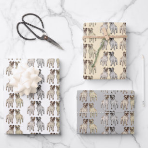 Cute Staffordshire Bull Terrier Dog Lovers Wrapping Paper Sheet