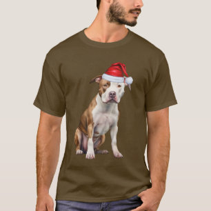 Cute Staffordshire Dog Lover Funny Christmas T-Shirt