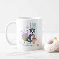 Cute Staffy Pet Dog Coffee with Friend Quote