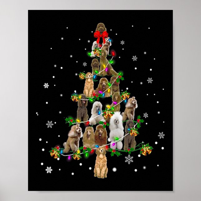 Cute Standard Poodle Dog Christmas Tree Gift Decor (Front)