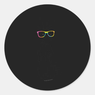 Cute Standing Hipster Bunny Tie Dye Glasses Rabbit Classic Round Sticker