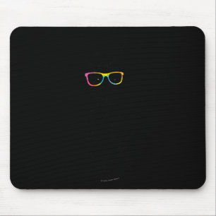 Cute Standing Hipster Bunny Tie Dye Glasses Rabbit Mouse Pad