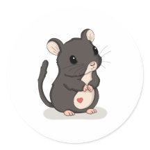 Cute Standing Mouse with Heart Kawaii Animal Stick
