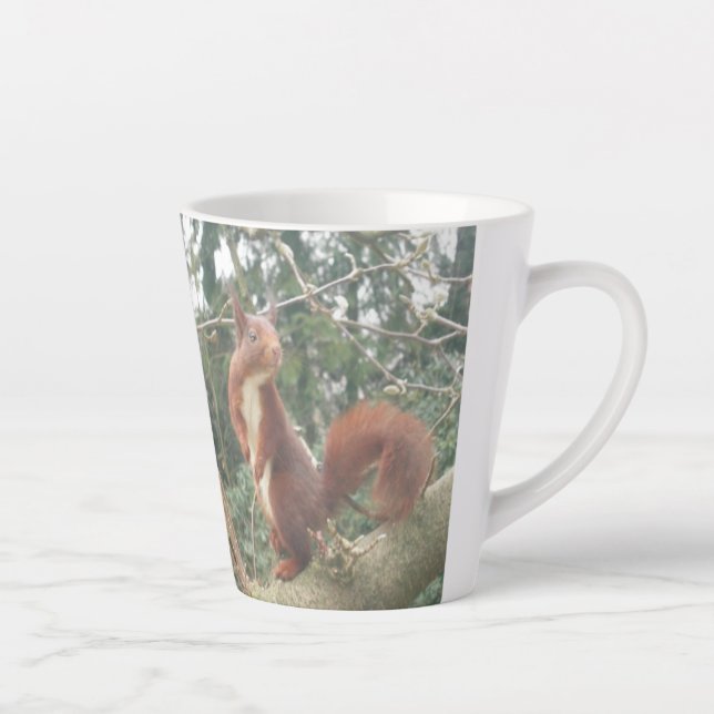 Cute Standing Squirrel Latte Mug (Right)