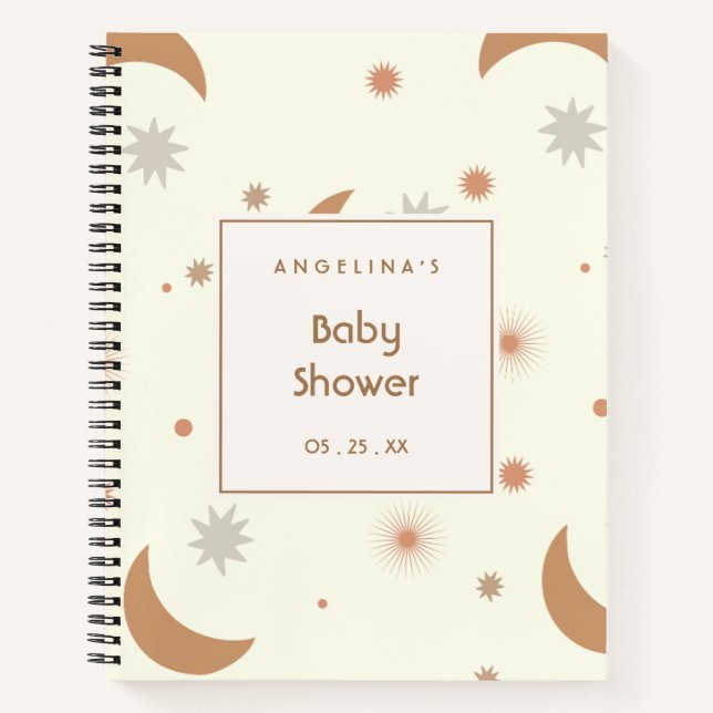 Cute Star And Moon Pattern Notebook (Front)