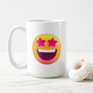 Cute Star Eyes Emoji - Star-Struck Excited Smile C Coffee Mug
