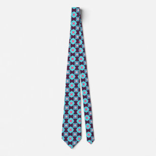 Cute Star Geometric Pattern `Blue  Tie