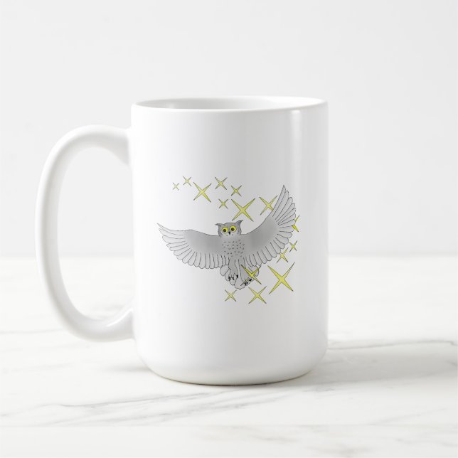 Cute Star Owl Art Coffee Mug (Left)