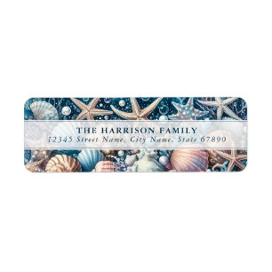 Cute Starfish and Seashells Return Address Labels