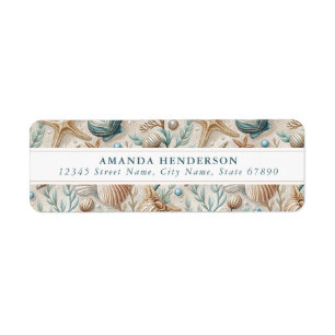 Cute Starfish and Seashells Return Address Labels