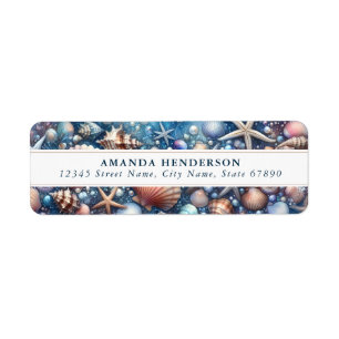 Cute Starfish and Seashells Return Address Labels