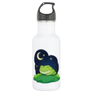 Cute Stargazing Frog Kawaii Night Sky Design 532 Ml Water Bottle