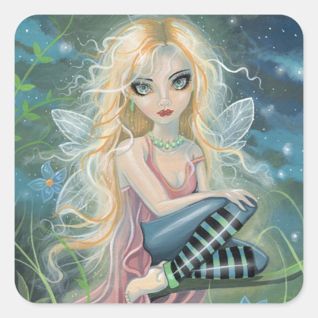 Cute Starlight Fairy Fantasy Art Stickers (Front)