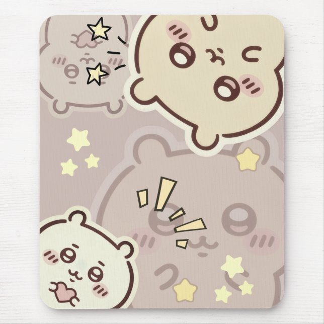 Cute Starry Bunny Pattern Gaming Mousepad  (Front)