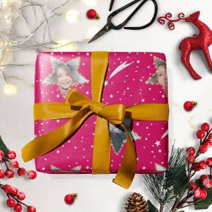 Cute Starry Pattern Your Own Photo Christmas Wrapping Paper