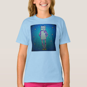 Cute Starry Robot Girls Shirt