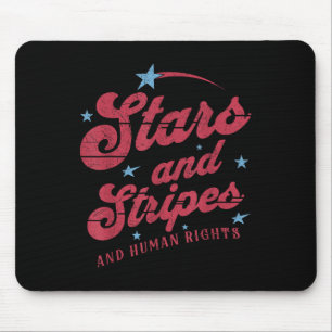 Cute Stars And Stripes And Human Rights Feminist 4 Mouse Pad