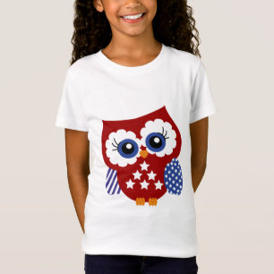 Cute Stars and Stripes Patriotic Owl Shirt