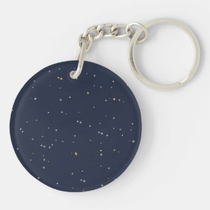 Cute Stars On A Sparkling Night Sky Acrylic Key Ring